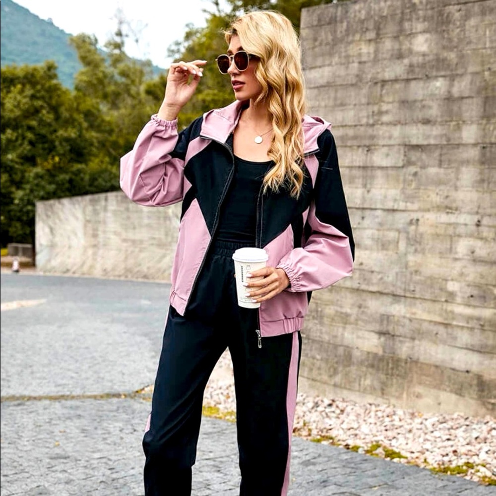 SHEIN Hooded zip up jacket and sweatpants